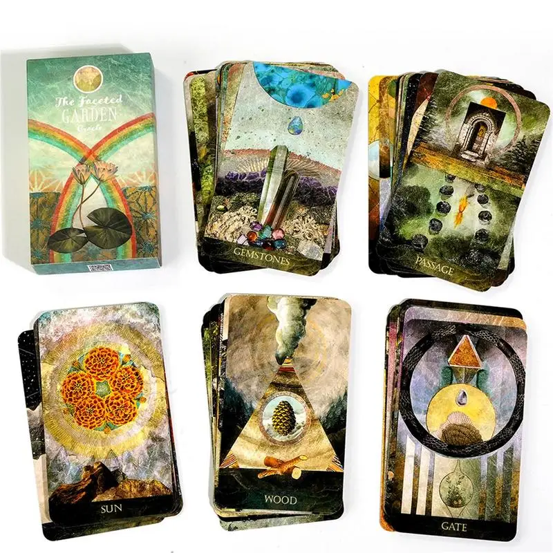 Η Πολύπλευρη Κήπο Oracle Κάρτες Ταρώ Δημοφιλή 52pcs Κάρτες Καταστρώματα Καλλιτεχνική Μυστηριώδης Φίλος Κόμμα Πίνακας Στηρίγματα Παιχνίδι για Διακοπές Δώρα
