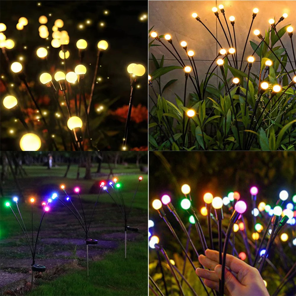 Ηλιακό Firefly Φώτα Υπαίθρια Αδιάβροχα Φω'τα Τοπίων Ηλιακοί Λαμπτήρες Χορτοταπήτων Αυλή Με Κήπο, Διακόσμηση, Ατμόσφαιρα, Φώτα