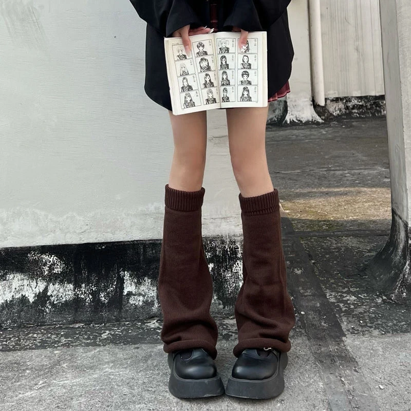 Ιαπωνία Στυλ Kawaii Πλεκτά Μαγκάές Ποδιών E-girl Dark ακαδημαϊκό χώρο το Χειμώνα Κάλτσες Κάλτσες Harajuku Grunge Γόνατο Υψηλή Μπότα Κολάν