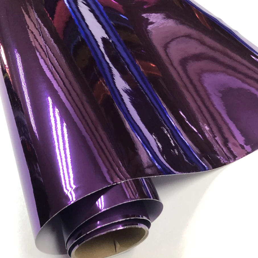 Καλή ποιότητα Υψηλής stretchable Αδιάβροχο με προστασία UV Πορφυρό Χρώμιο Καθρέφτη Βινυλίου Τυλίξτε το Φύλλο σε Ρολό Ταινία Αυτοκόλλητη ετικέττα Αυτοκινήτων Decal Φύλλο