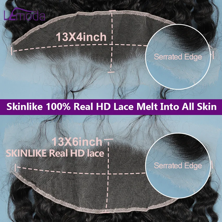 Κύμα νερού 13x6 Πραγματικό HD Δαντέλα Μετωπιαίο Μόνο 4x4 5x5 HD Κλείσιμο Μόνο HD Διαφανή Δαντέλα Μετωπιαίο 100% Ανθρώπινα Μαλλιά της Remy Προ Βγαλμένα