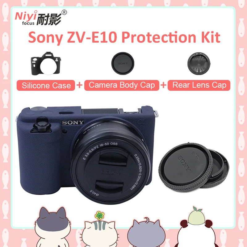 Μαλακή Κάλυψη Περίπτωσης Σιλικόνης Τσαντών Καμερών για τη Sony ZVE10 Αξεσουάρ Κάμερα Με Κάμερα Body Cap Lens Οπίσθιο κάλυμμα Προστατεύει την εξάρτηση της Sony ZV-E10