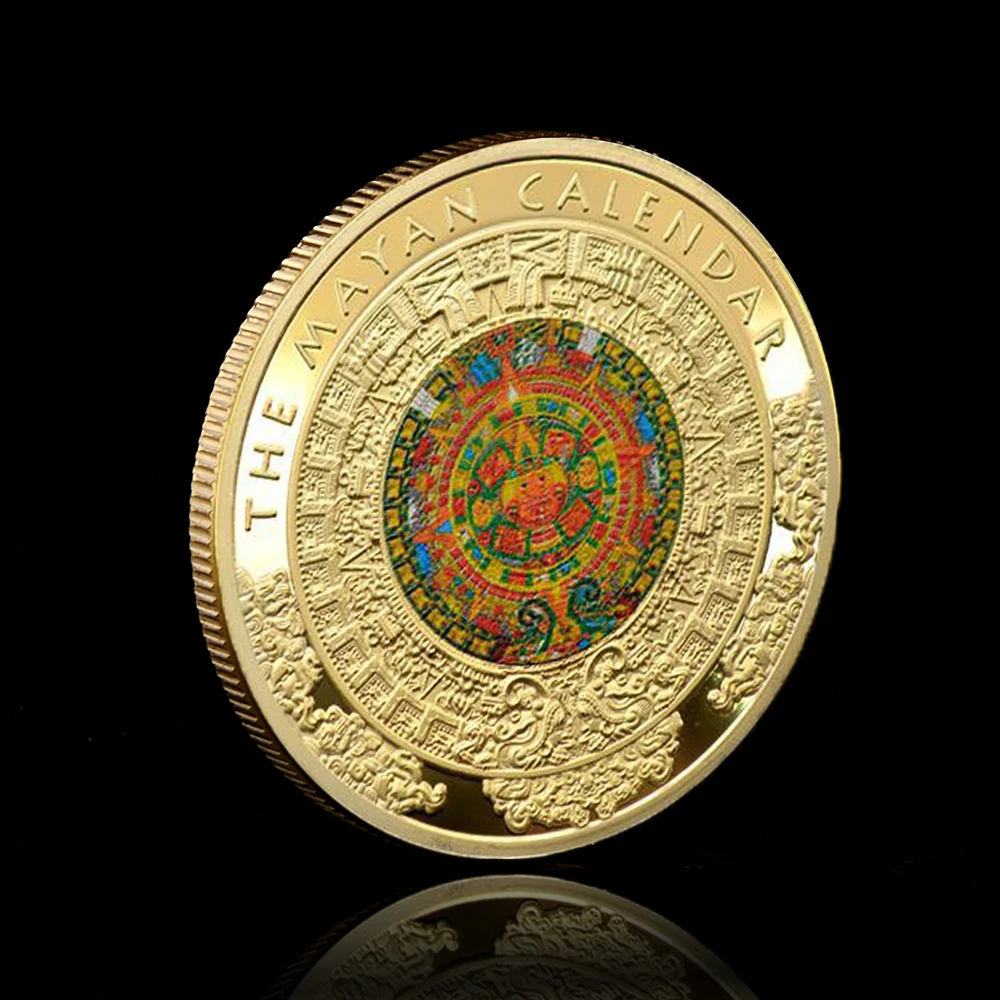 Μεξικό Μάγια Πολιτισμού Καλυμμένο Χρυσός Νόμισμα Προφητεία Ημερολόγιο Αναμνηστικό Διακριτικό Συλλογή Νομισμάτων
