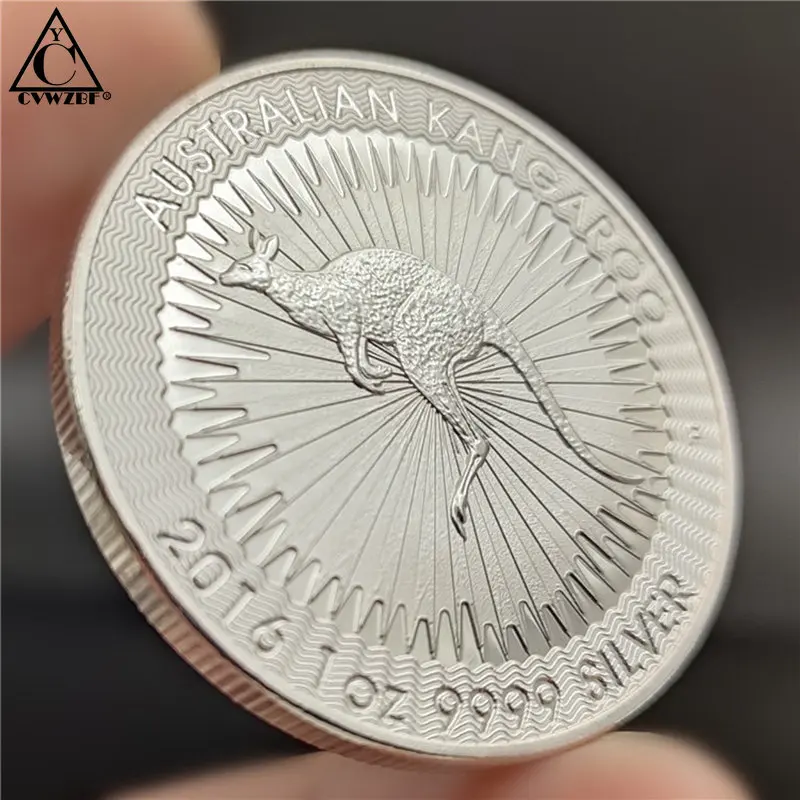 Μη Μαγνητικό 2021 2016 Αυστραλίας Καγκουρό 1OZ 999 Καλά το Ασήμι Κάλυψε το Νόμισμα Ελισάβετ ΙΙ Αναμνηστικά Κέρματα Συλλεκτικά Δώρα