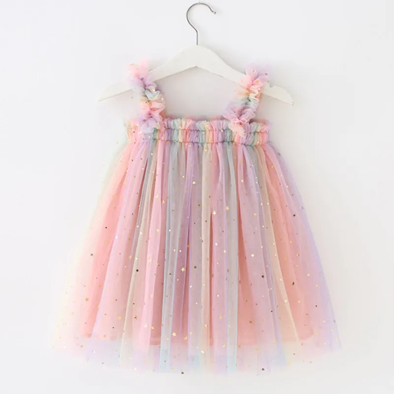 Μικρό Παιδί Κορίτσι Πριγκίπισσα Φόρεμα Μωρό Rainbow Unicorn Τούλι Τα Παιδιά Κοστουμιών Καλοκαίρι Αμάνικο Φορέματα Λουριών Νεογέννητο Πάρτι Γενεθλίων Υφασμάτων