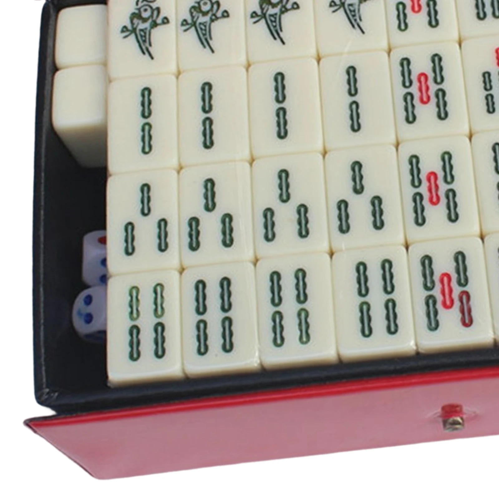 Μικρό Φορητό Κινέζικα Mahjong Σύνολο Επιτραπέζιο Παιχνίδι mahjong με το Κιβώτιο Αποθήκευσης Παραδοσιακά για το οικογενειακό παιχνίδι 144 Mahjong Πλακάκια