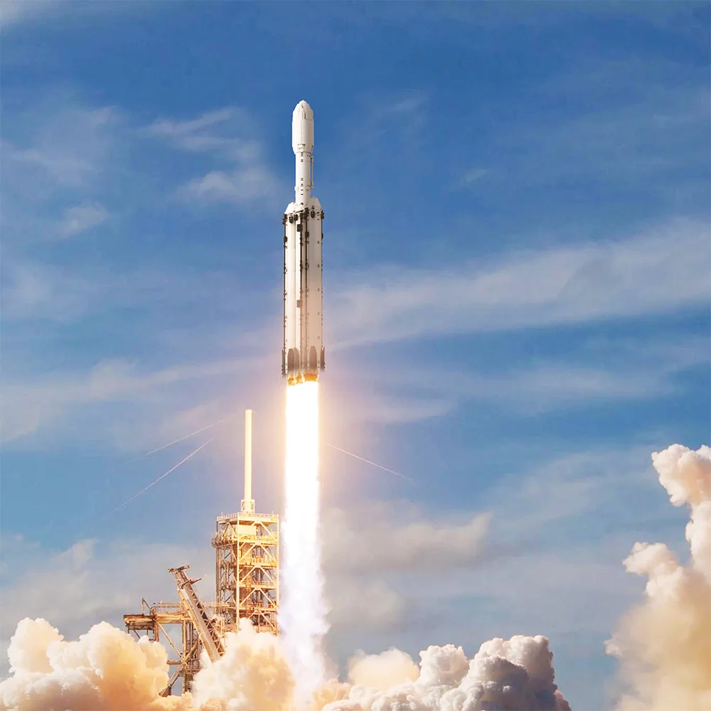 ΜΣ-75766 SpaceXS Falcon Heavy Πύραυλο Saturn V Κλίμακα Διαστημόπλοιο δομικά στοιχεία Σύνολο Ιδέα να Συγκεντρώσει Τούβλα Παιχνιδιών Αγόρι Δώρο Γενεθλίων