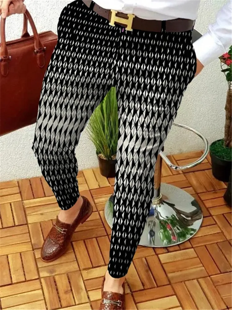 Μόδα 2023 Νέων Ανδρών Business Casual Παντελόνι με ψηφιακή Εκτύπωση Streetwear η Λεπτός-εγκατάσταση της Mid-αύξηση Παντελόνι για την Άνοιξη Μολύβι Trouse