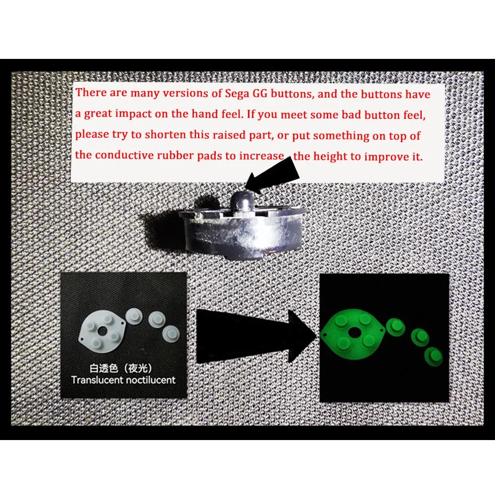 Νέα GG Κουμπιά Αγώγιμη Λαστιχένια Μαξιλάρια Αντικατάστασης για το SEGA Game Gear Shell για το SEGA GG Υψηλή ελαφριά LCD Οθόνη Backlight Εξαρτήσεις