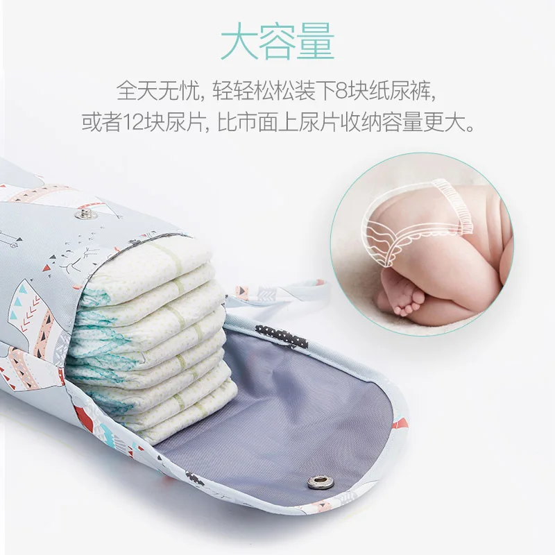 Νέα αδιάβροχη και επαναχρησιμοποιήσιμη τσάντα πανών μωρών, μωρό τσάντα, μεγάλη ικανότητα μαμά πάνα τσάντα αποθήκευσης χονδρικής