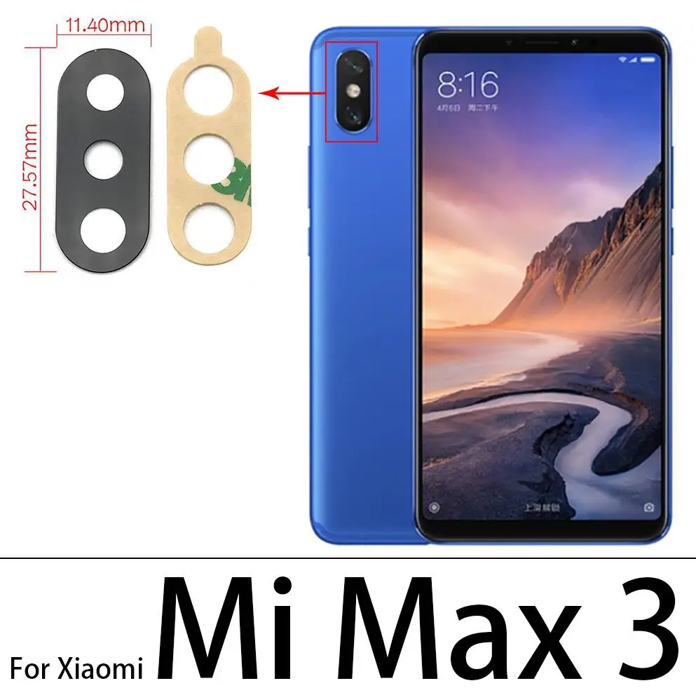 Νέα Για το Xiaomi Mi 5X 6X A1 A2 Lite A3 Mix 2 2S 3 Max 2 3 Οπίσθια Πίσω Κάμερα Φακών Γυαλιού με την Κόλλα Αυτοκόλλητο Μέρη Αντικατάστασης