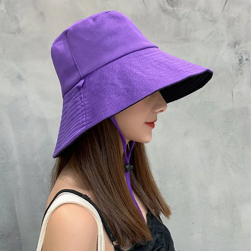 Οι γυναίκες είναι Double-Sided Ψαράς Καπέλο Υπαίθρια Παραλία UV Αντηλιακό Καπέλο Ήλιων Μεγάλος Χείλος All-Αγώνα Αντιμετωπίζουν Μικρό Καπέλο