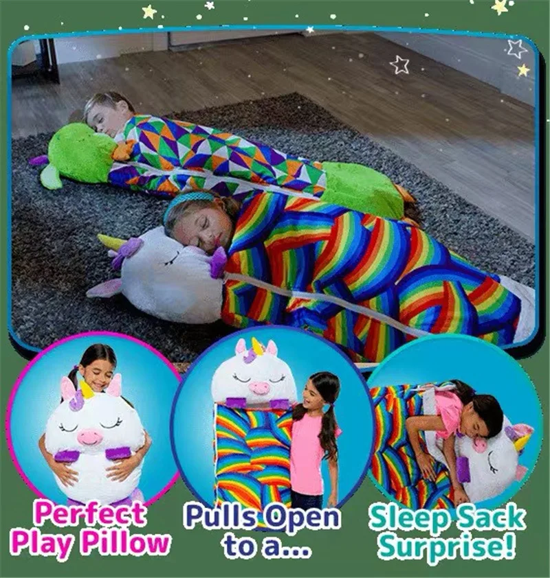 Παιδική τσάντα Ύπνου βελούδινα κούκλα μαξιλάρι Αγόρια Κορίτσια Ζεστό Μαλακό Τεμπέλης παιδιά sleepsacks μωρό Κινουμένων σχεδίων Σάκο Ύπνου Για το Δώρο Γενεθλίων