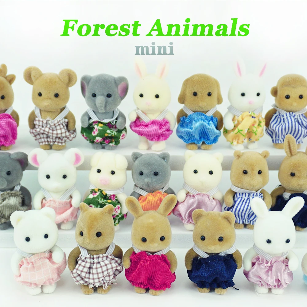 Προσομοίωση Δάσος Ζώα Μωρό Παιχνίδια Κουνέλι της Οικογένειας Κούκλες Κουκλόσπιτο Στοιχεία Συλλεκτικό Παιχνίδι 4.5 CM 1:12 2PCS Σύνολο Επίπλων Δώρο