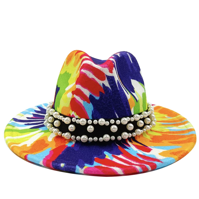 τιμή χύμα καπέλο fedora γυναικών Γραβάτα βαμμένα καπέλο 3d χρωματισμένο αισθητό καπέλο κόμματος καπέλων πρότυπο φωτογραφία ευρύ χείλος του παναμά καπ για άνδρες και για γυναίκες καπ