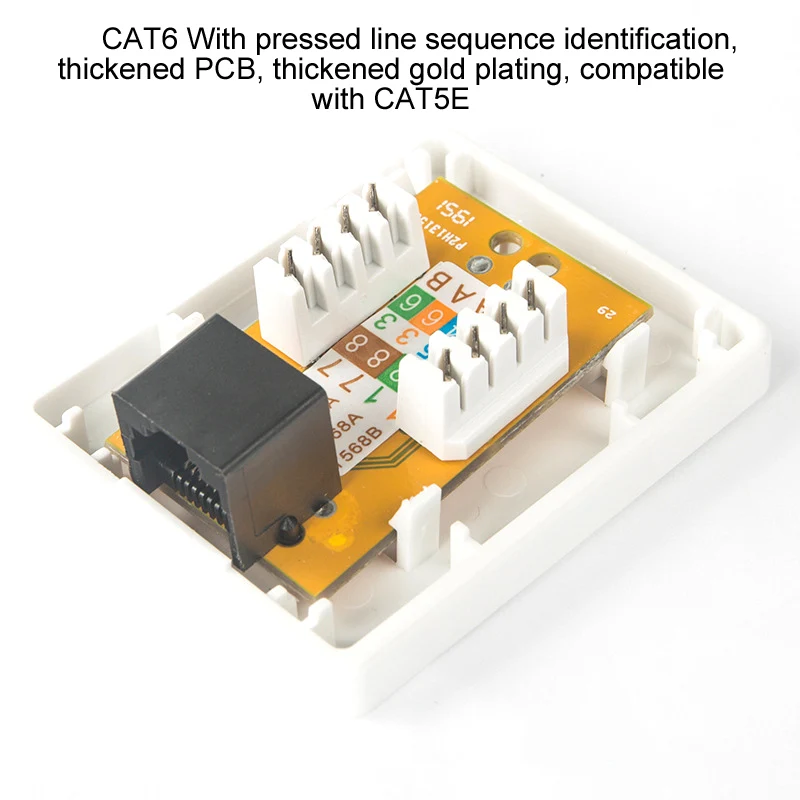 Υποδοχή σύνδεσης RJ45 CAT5e CAT6 κιβώτιο συνδέσεων ενιαίος λιμένας Desktop κουτί 1-port καλώδιο δικτύων καλώδιο του προσαρμογέα επέκτασης ethernet PCB Πτυχώνοντας τύπος