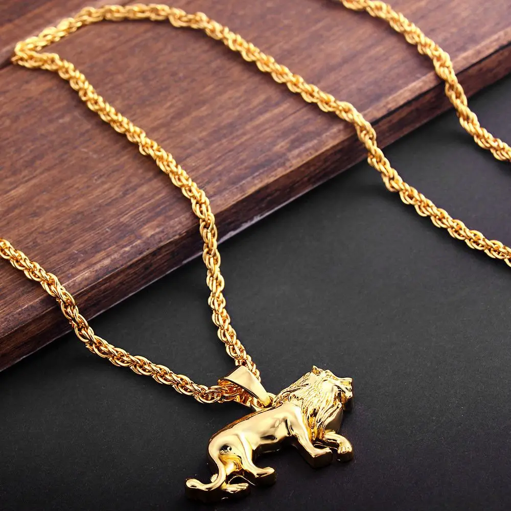 Χιπ Χοπ Μόδας Λιοντάρι Των Ζώων Περιδέραιο Κρεμαστών Κοσμημάτων Μετάλλων Πουλόβερ Αλυσίδα Για Άνδρες Γυναίκες Κοσμήματα Δώρα