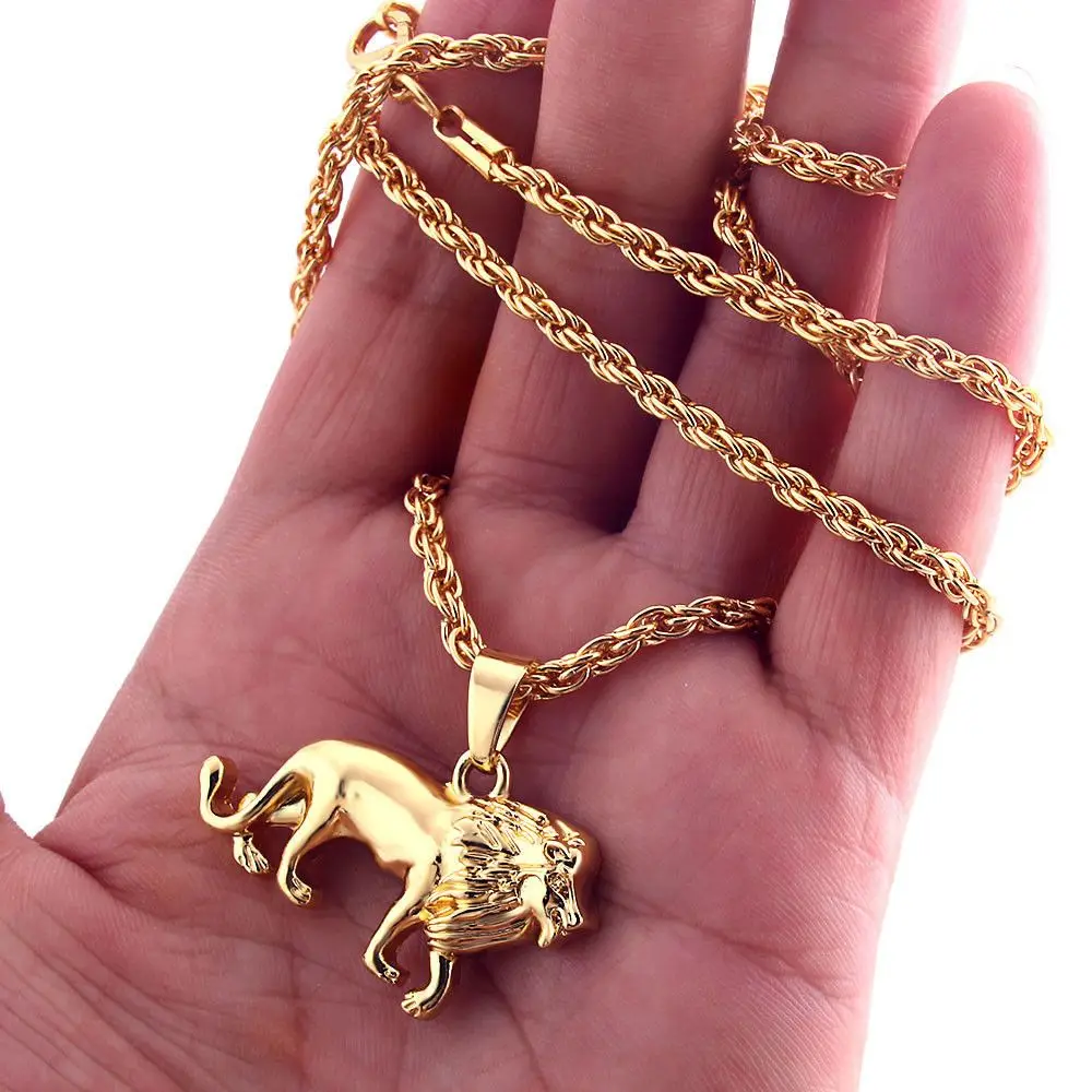 Χιπ Χοπ Μόδας Λιοντάρι Των Ζώων Περιδέραιο Κρεμαστών Κοσμημάτων Μετάλλων Πουλόβερ Αλυσίδα Για Άνδρες Γυναίκες Κοσμήματα Δώρα