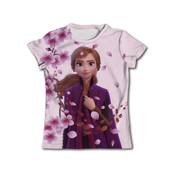 Όμορφη Κατεψυγμένα Έλσα T-shirt Για τα Κορίτσια Ρούχα Disney T-shirts για τα Παιδιά το Καλοκαίρι Κοντό Μανίκι Μωρό T Shirts Δώρο 2-14T