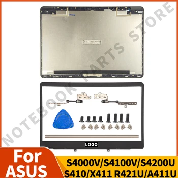 Αλουμινίου Top Case Για ASUS S4200U S4000V S4100V S410U R421U S4000 LCD Οπίσθιο Καπάκι Πίσω Κάλυψη LCD Μπροστινό Bezel Αρθρώσεις Νέα Αντικατάσταση