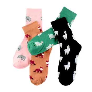 Αλπακά Ελέφαντα Αλεπού Λαγός Ζώο κάλτσες Βαμβάκι Casual Κάλτσες Ζεστό Γυναίκες Streetwear Χαριτωμένα Αστεία Κάλτσες Κοντές Ευτυχισμένη Κάλτσες Αστραγάλων
