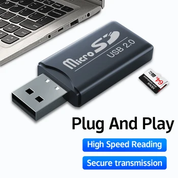 Αναγνώστης Καρτών μικροϋπολογιστών SD USB 2.0 Υψηλής Ταχύτητας Μίνι Προσαρμοστής Υπολογιστών Αναγνώστη Καρτών Μνήμης Για το Drive Λάμψης Εξαρτήματα Lap-top PC Macbook