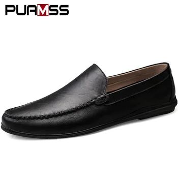 Ανδρικά Παπούτσια Casual Εμπορικό Καλοκαίρι Άνδρες Παπούτσια Loafer Από Γνήσιο Δέρμα Μοκασίνια Άνετο Αναπνεύσιμο Slip On Παπούτσια Βάρκα