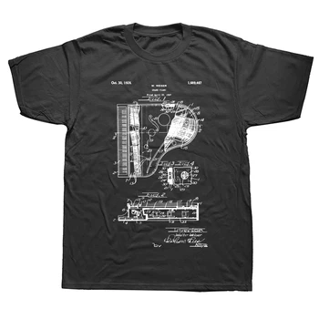 Αστεία Πιάνο δίπλωμα Ευρεσιτεχνίας T Shirts Γραφικών Βαμβάκι Streetwear Κοντό Μανίκι τα Δώρα Γενεθλίων, Καλοκαίρι Στυλ T-shirt Mens Clothing