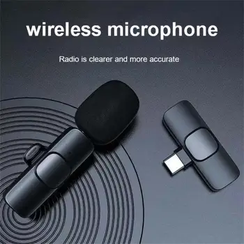 Ασύρματο Μικρόφωνο Πέτου Μείωση Θορύβου 48khz σε Πραγματικό χρόνο Ραδιόφωνο Mini Τύπου c ios Μικρόφωνο Συμβατό με Android iPhone ipad