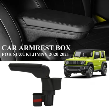 Αυτοκίνητο Κιβώτιο Αποθήκευσης, PU Δερμάτινο Κεντρικό Υποβραχιόνιο Κουτί για Suzuki Jimny JB64W JB74W 2020 2021 Εσωτερικά Εξαρτήματα