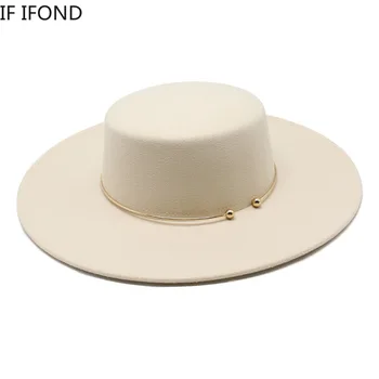 Γαλλικό Στυλ 10CM Ευρύ Χείλος Ντέρμπι Κορυφή Καπέλο Socialite Αέρα, η Χέπμπορν Αέρα Αισθητό Μαλλί Καπέλα Καπέλο Κομψό Γαμήλιο Φόρεμα Καπέλο
