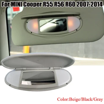Για BMW Mini Cooper R55 R56 R60 2007-2014 51167316833 Γείσο Ήλιων Αυτοκινήτων Καθρέφτη Μακιγιάζ Καλύπτει Με το Φως & τον Καθρέφτη Γυαλί Μαύρο Γκρι