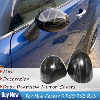 Για Hatchback Mini Cooper S Convertible R50 R52 R53 Η Μαύρη Σημαία Οπισθοσκόπος Καθρέφτης Καλύπτει Διακόσμηση Αξεσουάρ Αυτοκινήτων