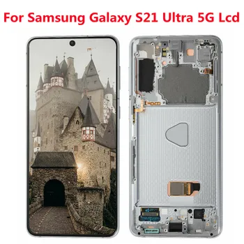 Για Samsung Galaxy S21 Εξαιρετικά 5G Lcd G998F G998F/DS Με το πλαίσιο, Digitizer Οθόνης Αφής Επίδειξης LCD G998B Με τη γραμμή ή κουκκίδες