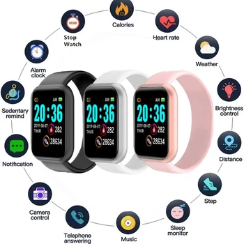 Για Xiaomi Huawei D20 Pro Bluetooth Έξυπνο Ρολόι Άνδρες Γυναίκες Y68 Πίεσης του Αίματος οργάνων Ελέγχου Ποσοστού Καρδιών Αθλητικό Ψηφιακό Smartwatch relojes
