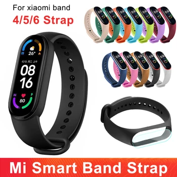 Για Xiaomi Mi Έξυπνη Ζώνη 7 6 5 4 3 λουρί ζωνών ρολογιών Βραχιολιών Αντικατάσταση Αθλητικών Καρπών Χρώματος TPU Βραχιόλι Wristband Mi band 6 λουρί