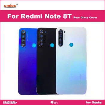 Για Xiaomi Redmi Σημείωση 8T Πίσω Κάλυψη Μπαταριών Redmi Οπίσθια Κατοικία Γυαλιού Πορτών Επιτροπής Μέρη Αντικατάστασης Περίπτωσης+με το φακό της κάμερας