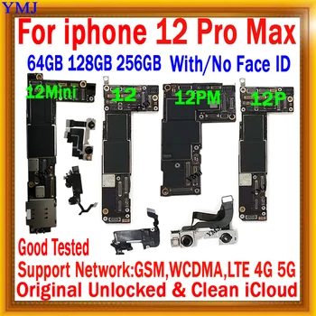 Για το IPhone 12 Pro Max Μητρική πλακέτα Αντικαταστήστε το Πιάτο Αρχικός Ξεκλειδώστε το Καθαρό Icloud Λογική του Σκάφους Καλή Δοκιμή IOS Υποστήριξη, Ενημέρωση Mainboard