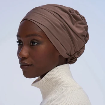 Δωρεάν Μουσουλμάνων Γυναικών Τουρμπάνι Καπέλο Ελαστική Γραβάτα Πίσω Μαντίλα Underscarf Καλύμματα Μαλακό Βαμβάκι Τυλίξτε Το Κεφάλι Τουρμπάνι Καπό Ισλαμική Μαντίλα Καπέλο