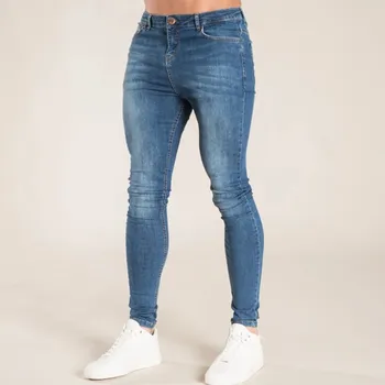 Ελαστική Μέση Skinny Jeans Άνδρες Μαύρο Casual Καθημερινό Ντύσιμο Jogger Παντελόνι Τζιν Των Ατόμων High Street Slim Fit Άνθρωπος Της Μόδας Τζιν Παντελόνι