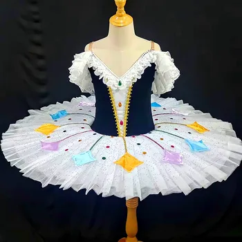Επαγγελματικό Μπαλέτο Tutu Κορίτσια Αρλεκινάντα Τηγανίτα Tutu Μπαλαρίνα Φόρεμα Κόμματος Ενήλικο Παιδί Παιδιά Μπαλέτο Κοστούμι Χορού Με Στεφάνι
