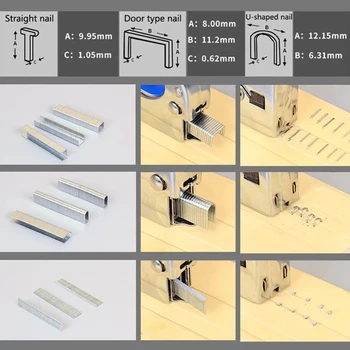 Εργαλεία για Συνδετήρες, Καρφιά 1000Pcs 12mm/8mm/10mm Μπραντ Nails DIY Πόρτα Καρφί Οικιακή Συσκευασία Ασήμι T Σχήμα Μορφής του U