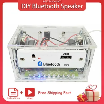 Ηλεκτρονική Εξάρτηση DIY Ηχείο Bluetooth Ηλεκτρονική DIY Συγκολλώντας Έργου Kit Bluetooth Στερεοφωνικός Δίσκος του U Υποστήριξης Ομιλητών 2*3W Ηχεία