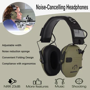 Ηλεκτρονική Λήψη Καλυμμάτων αυτιών Επιπτώσεις του Αθλητισμού Αντι-θορύβου Αυτί Προστάτης μικροφωνικό Τακτικής Ακούω Προστατευτική Κάσκα Ακουστικών