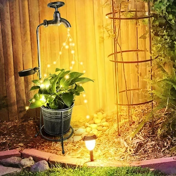 Ηλιακά Υπαίθρια Φω'τα Πατήστε Φως Με Γλάστρα Αδιάβροχο Πότισμα Μπορεί Να Το Ηλιακό Φως Διακοσμήσεων Κήπων Τέχνη Νεράιδα Του Φωτός Λαμπτήρας Χορτοταπήτων Villa
