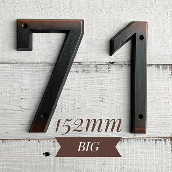 Ηλικίας Χάλκινο 152mm Πολύ Μεγάλο Αριθμό Σπιτιού Πόρτα Διεύθυνση Αριθμός Κραμάτων Ψευδάργυρου Βίδα που Τοποθετείται Εξωτερική Διεύθυνση Σημάδι #0-9