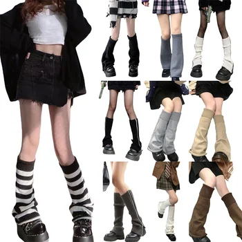 Ιαπωνία Στυλ Kawaii Πλεκτά Μαγκάές Ποδιών E-girl Dark ακαδημαϊκό χώρο το Χειμώνα Κάλτσες Κάλτσες Harajuku Grunge Γόνατο Υψηλή Μπότα Κολάν