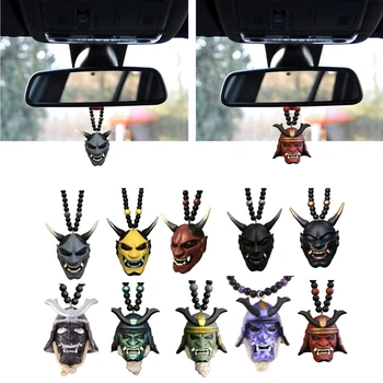 Ιαπωνικά Oni Σαμουράι Kabuto Κράνος Αυτοκίνητο Κρεμαστό Κόσμημα Μάσκες Προσώπου Κρέμεται Παραμίτα Οπισθοσκόπος Καθρέφτης Στολίδια Φάντασμα Διακόσμηση Εσωτερικών