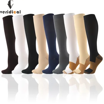 Κάλτσες Συμπίεσης Άνδρες Γυναίκα Προώθηση Κυκλοφορίας Αίματος Αδυνατίσματος Κάλτσες Αντι-Κόπωση Άνετο Στερεό Χρώμα Ταξιδιού Κάλτσες