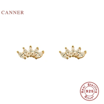 ΚΆΝΕΡ 925 εξαιρετικά Ασημένια Σκουλαρίκια Για τις Γυναίκες Στέμμα Διαμάντια Σκουλαρίκια Zircon κορέας Pendientes Ασήμι Χρυσό Κόσμημα